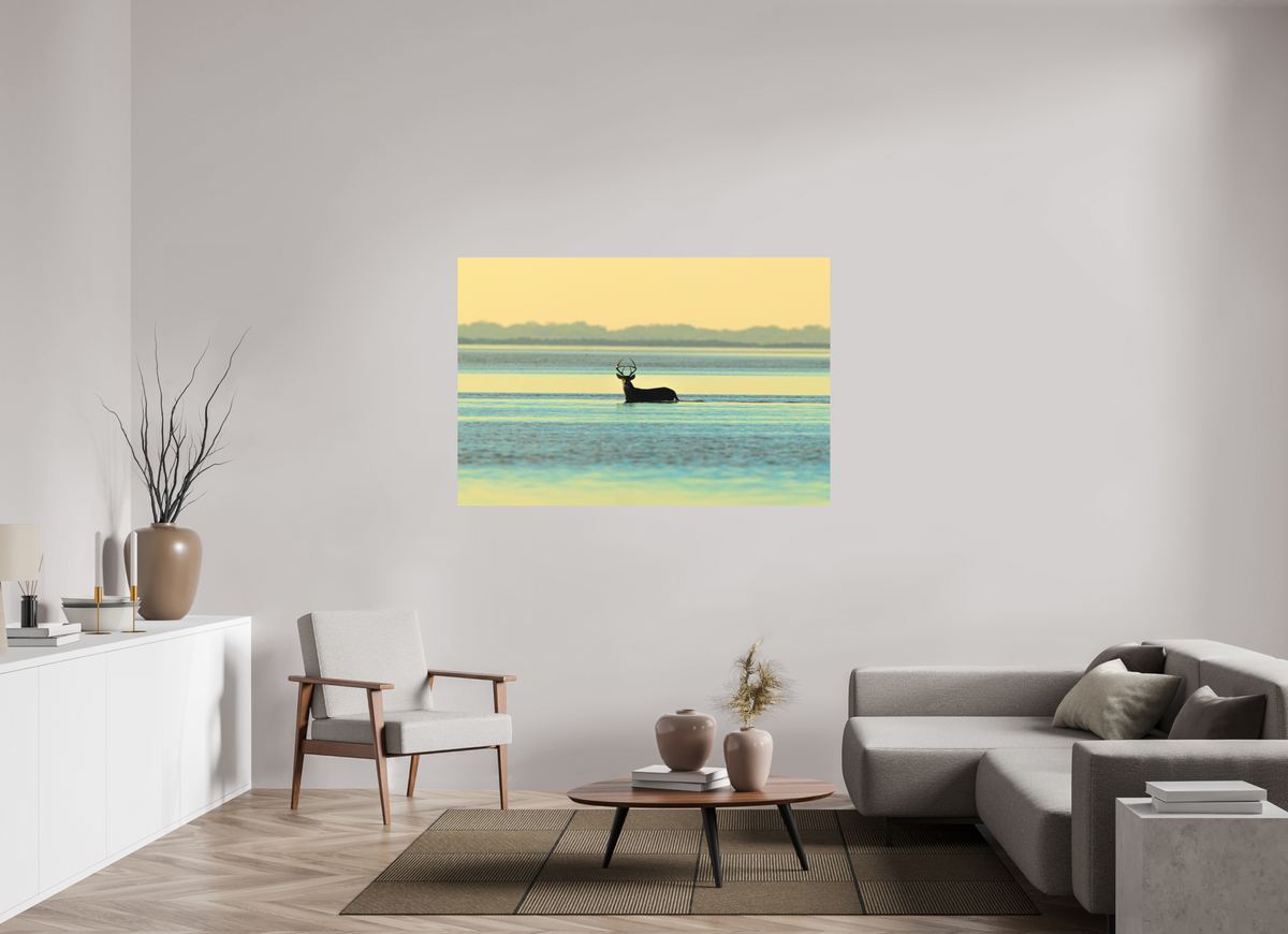 60 x 40″, Metallic Photo Premium Print Lone Buck Premium