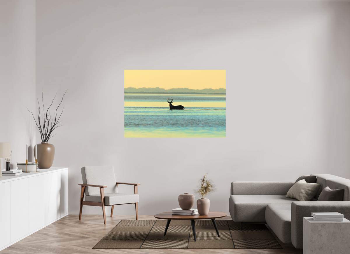 60 x 40″, Metal Premium Print Lone Buck Premium
